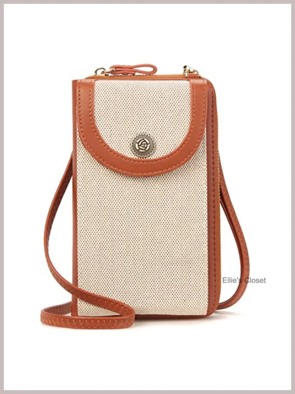 Vegan Leather Crossbody Phone Purse Wallet with Credit Card Holder
